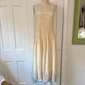 Free People Cream Floral Lace Dress